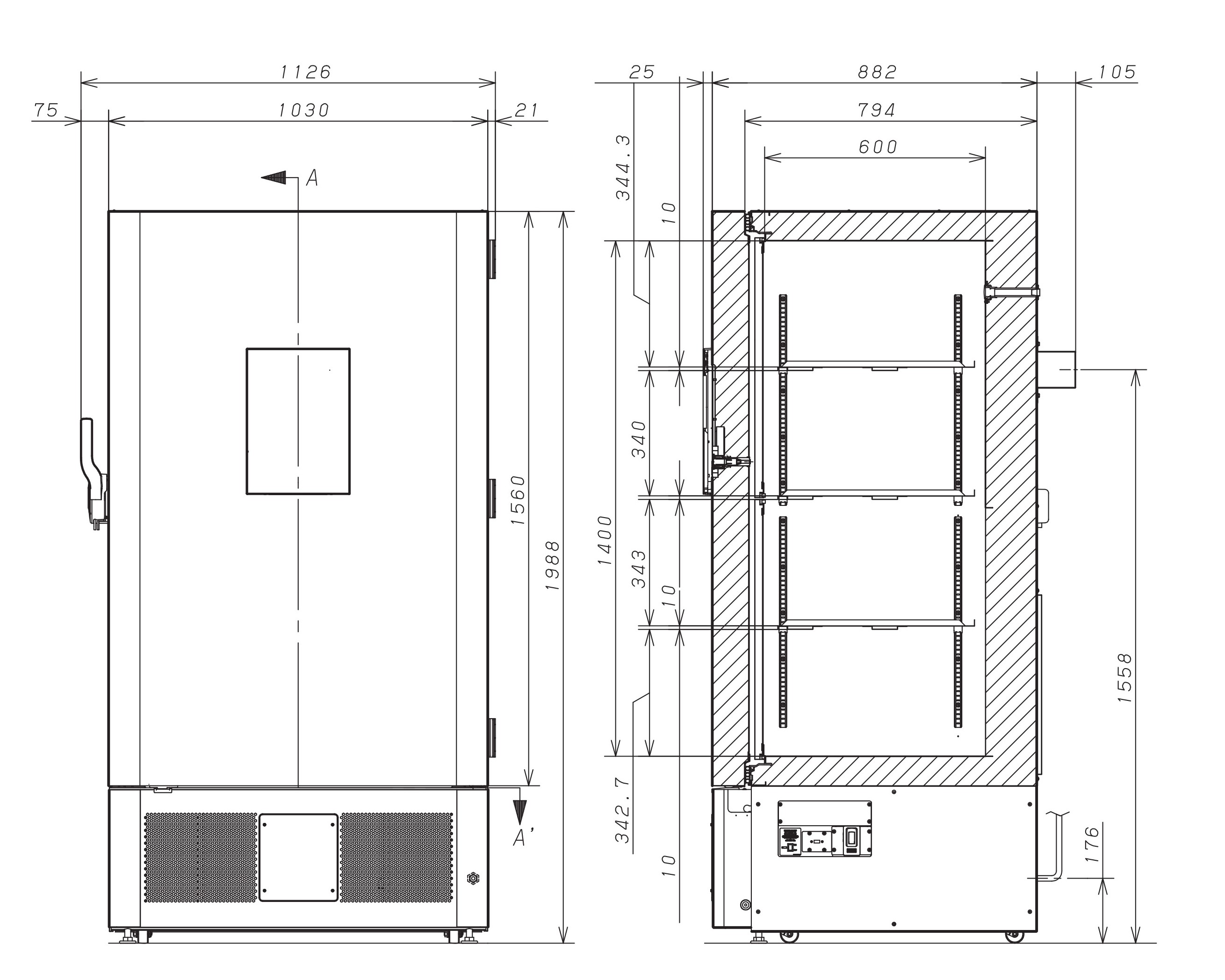 MDF-DU702VX Dimensions