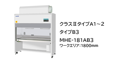 クラスⅡタイプA1～2 タイプB3 MHE‐181AB3 ワークエリア：1800mm