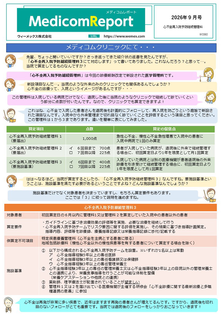 心不全再入院予防継続管理料